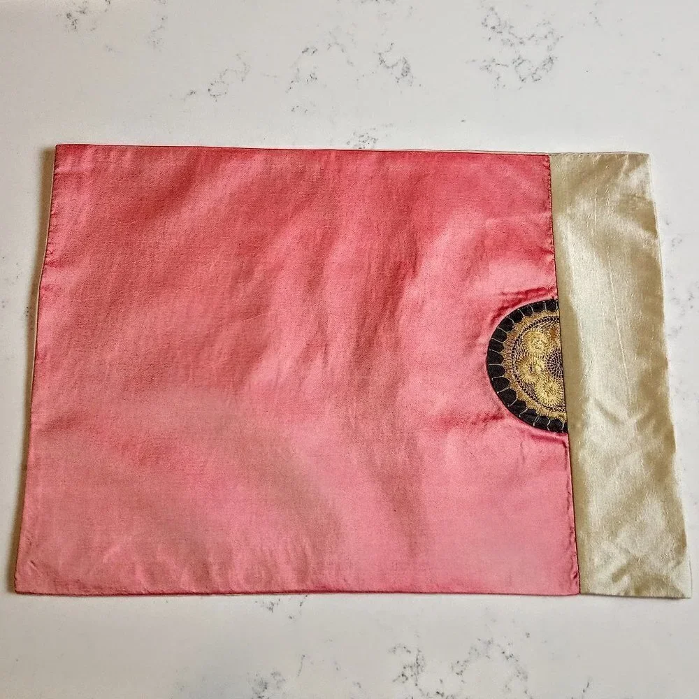 Chinese Shantung Silk Embroidered Placemats (6)